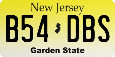 NJ license plate B54DBS