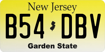 NJ license plate B54DBV