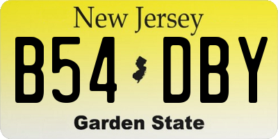 NJ license plate B54DBY