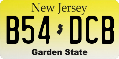 NJ license plate B54DCB