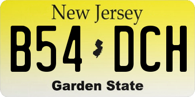NJ license plate B54DCH