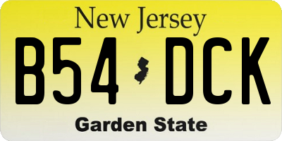 NJ license plate B54DCK