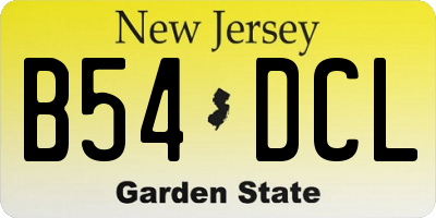 NJ license plate B54DCL
