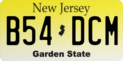 NJ license plate B54DCM