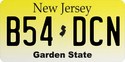 NJ license plate B54DCN