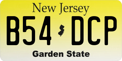 NJ license plate B54DCP