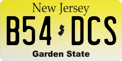 NJ license plate B54DCS