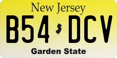 NJ license plate B54DCV