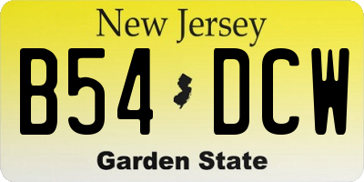 NJ license plate B54DCW