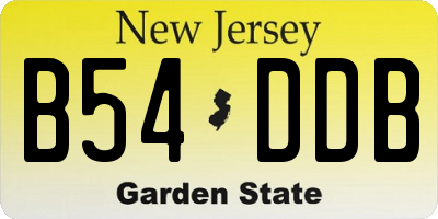 NJ license plate B54DDB