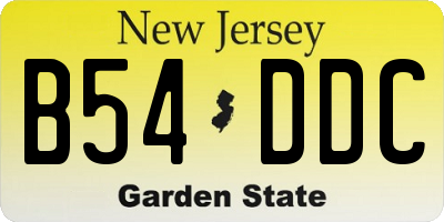NJ license plate B54DDC