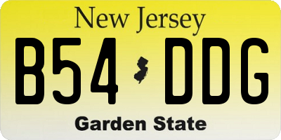 NJ license plate B54DDG
