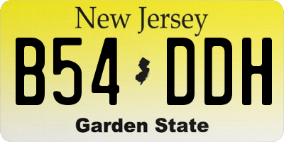 NJ license plate B54DDH