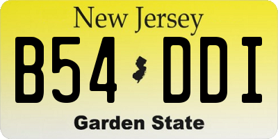 NJ license plate B54DDI