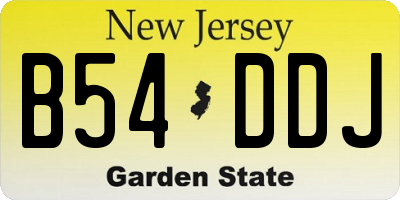 NJ license plate B54DDJ