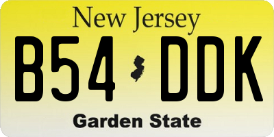 NJ license plate B54DDK