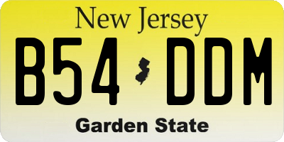 NJ license plate B54DDM