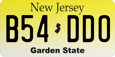 NJ license plate B54DDO