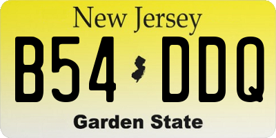 NJ license plate B54DDQ