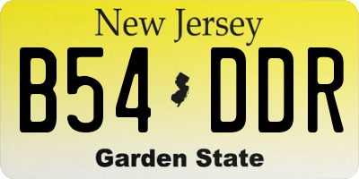 NJ license plate B54DDR
