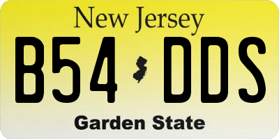 NJ license plate B54DDS