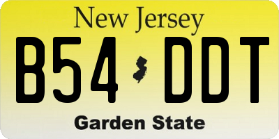 NJ license plate B54DDT