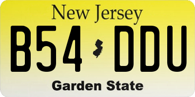 NJ license plate B54DDU