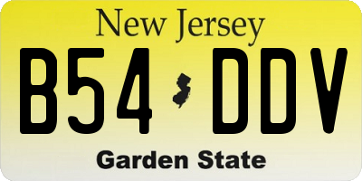 NJ license plate B54DDV