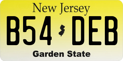 NJ license plate B54DEB