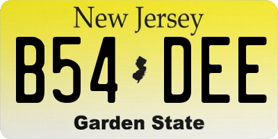 NJ license plate B54DEE