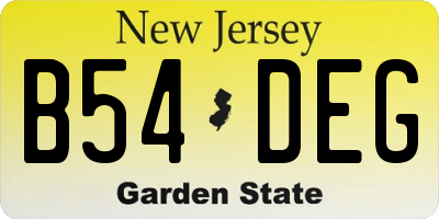 NJ license plate B54DEG