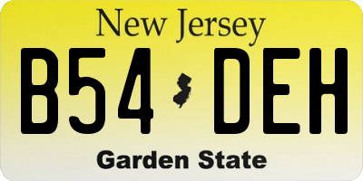 NJ license plate B54DEH