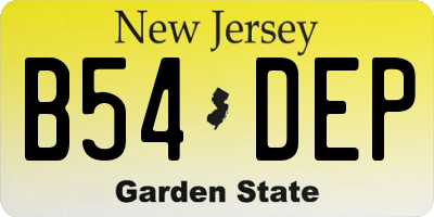 NJ license plate B54DEP