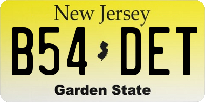 NJ license plate B54DET