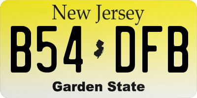 NJ license plate B54DFB