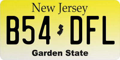 NJ license plate B54DFL