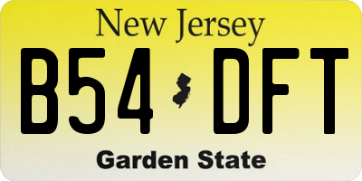 NJ license plate B54DFT