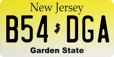 NJ license plate B54DGA
