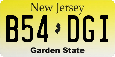 NJ license plate B54DGI