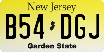 NJ license plate B54DGJ