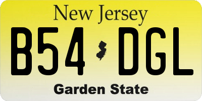 NJ license plate B54DGL
