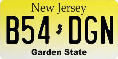 NJ license plate B54DGN