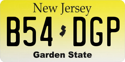 NJ license plate B54DGP