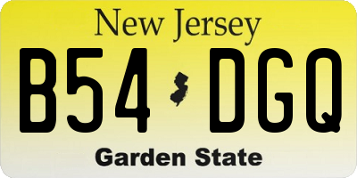 NJ license plate B54DGQ