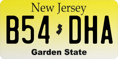 NJ license plate B54DHA