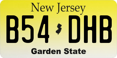NJ license plate B54DHB
