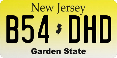 NJ license plate B54DHD
