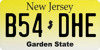 NJ license plate B54DHE
