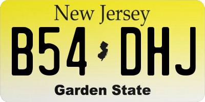 NJ license plate B54DHJ