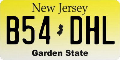 NJ license plate B54DHL